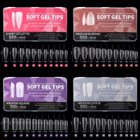 SOFT GEL TIPS เล็บปลอมซอฟท์เจล คละไซต์ 550ชิ้น