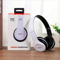 P47 Bluetooth 5.0 Wireless Headphone Foldable HIFI Stereo Bass Earphone Kid Helmet Gift With Mic USB