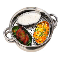 Stainless Steel Fan-shaped Steaming Plate Separated Steaming Plate Kitchen Egg Steaming Box Bowl Electric Rice Cooker Cage