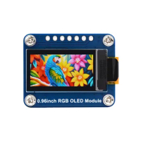 0.96inch RGB OLED Display Module, 64×128 Resolution, 65K Colors, SPI Interface,Comes with examples for Raspberry Pi, STM32, etc