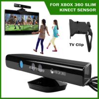 For XBOX 360 Slim Kinect Camera Sensor with TV Clip Holder EU/US Plug