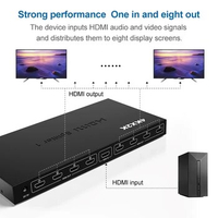 4K 1*8 Hdmi Splitter One in Eight Out Powered 8way Audio Video Distributor Amplifier with charger 4K X 2K Hdmi Splitter for HDTV
