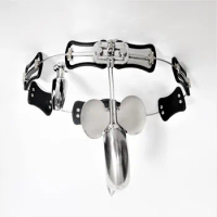 T-type Chastity lock, Adjustable Size Stainless Steel Male Chastity Belt, Chastity Device, Adult Game, Sex Toy, S097