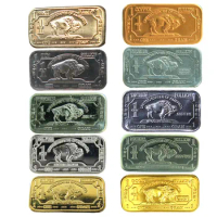 Gold Plated Brass Coin 999 Nickel Coin 1 Gram Pure Silver Buffalo Bar Collection Series Metal Commem