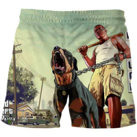 Summer Men/Women Casual Shorts GTA 5 Grand Theft Auto Game 3D Print Swimming Trunks Fashion Beach Pants Boys Swimwear