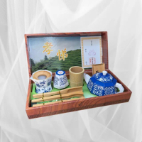 【上芳香業】金紙 紙紮用品 茶具組 不含茶葉 青花瓷(附封條 天堂茶具 茶道 品茶組)