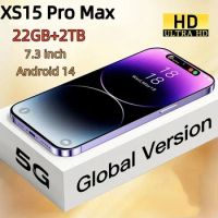 XS15 Pro Max Mobile Phones 7.3 HD Screen SmartPhone Original 22GB+2TB 4G 5G Dual Sim Celulares Android Unlocked 7800mAh Phone