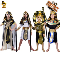 Kids Egyptian Pharaoh Costumes Boys Halloween Egypt Priest Clothes Cosplay Egyptian Pharaoh Outfits For Children