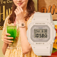 【CASIO 卡西歐】學生錶Baby-G 奶茶色 纖薄輕巧電子錶-(BGD-565-4)