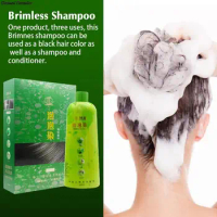 Bimei Silk Bubble Hair Dye Inalsion Brimless Shampoo New Hair Dye Shampoo Rapid Hair Fast Black Color Shampoo 500ml
