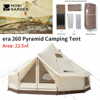 MOBI GARDEN era 260 Pyramid Luxury Big Space Tent Outdoor 6-8 Person Thickened Cotton Tent Family Camping Garden Yurt Type Tent