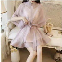 DRESS WANITA MINI DRESS ORGANZA 5863 3M THREE M +INNER Stelan Pakaian GROSIR MURAH Fashion Impor TER