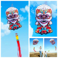 free shipping lion kite flying soft kite for adults kites line traditional kite professional kite Parachute line Chinese kite