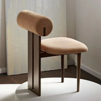 中古椅子侘寂風餐桌椅子家用現代簡約梳妝椅河馬椅靠背椅子