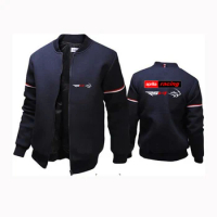 2024 Spring Autumn Aprilia Racing RSV4 Logo Printed Fashion Long Sleeve Flight Jacket Men's Hip Hop Streetwear Casual Loose Coat