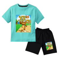 ชุดเสื้อยืดลายหมีซูเปอร์ ผ้าคอตตอน สำหรับเด็กชาย อายุ 3–15 ปี พิมพ์สกรีน DTF