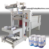Semi Automatic Mineral Water Bottle Shrink Wrapping Machine With Heat Shrink Tunnel