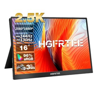 16 Inch 165Hz 2.5K Portable Monitor 2560*1600 16:10 500Cd/m² 100%sRGB IPS Second Game Screen for Ps4 Switch Xbox Display