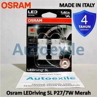 Osram LEDriving SL P27/7W Merah Red LED 3157 Italy Original Garansi Lampu Rem Stop Mobil