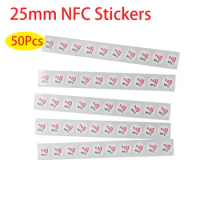 10/30/50pcs 25mm NFC Stickers ISO14443A 13.56MHz NTAG 215 504 Bytes Universal Label RFID Tags for All NFC Phones Adhesive Tag