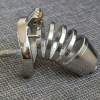 Stainless Steel Male Chastity Device Belt Curve Chastity Cage Fetish Lock 84A Cock Ring Chastity Cage