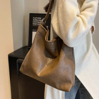 Beg Tote Komuter, Kulit Lembut, Kapasiti Besar, Untuk Wanita, Sesuai untuk Pelajar Kolej, Beg Utusan