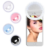 LED Selfie Ring Light USB Charge Adjustable Mobile Phones Photo Fill Lamp For iPhone Xiaomi Huawei TikTok Live Video Fill Light