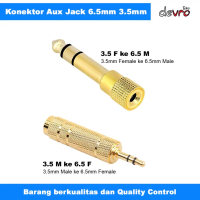 Headphone Jack - Konektor Aux Jack 6.5mm ke 3.5mm - Headphone Jack Adapter 3.5mm (1/8) to 6.5mm (1/4