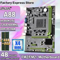 SZMZ AMD A88 Motherboard Set With Athlon X4 860K Processor+2*4G=8GB DDR3 AMD Memory Placa Mae FM2 FM2+ A88X Motherboard Combo