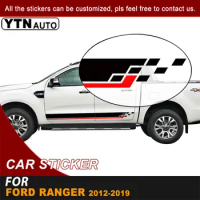 Racing Styling Side Door Stripe Graphic Vinyl Sticker For Ford Ranger 2012 2013 2014 2015 2016 2017 2018 2019 Cool Car Decals