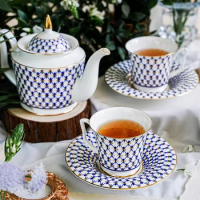 Russian Emperor Lomonosov Cobalt Blue Julia Series Light Luxury Advanced Coffee Cup