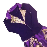 Setelan Dress Maxi & Blazer Navy Motif Bunga Baroque Wanita