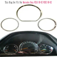 Chrome Speedometer Gauge Dial Rings Bezel Trim For Mercedes Benz W210 2000-2002/ W202 2000-2002