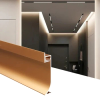 1.5m/pcs metal Decorative aluminum profile moulding wall protector flexible baseboard line black aluminium floor skirting