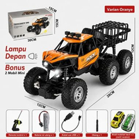 LC - Snapzy Mobil Remote Control 6 Roda Offroad Rock Crawler Lampu Led Tenaga Kuat Mainan Anak Laki-
