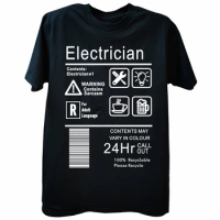 Funny Electrician Package Care Instructions Mens T-Shirts Top Electrical Engineer Summer Men O-Neck Tees Shirt 3D Print Tee
