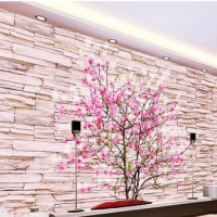 3D Peach Plum TV backdrop mural 3d room wallpaper landscape Custom 3d mural wallpaper 3d flower wallpaper