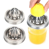 2 PCS Jar Stainless Steel Juicer Lid Citrus Reamer Citrus Juicer Wide Mouth Cover For Mason Jar Lemon Juicer Manual