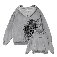 2025 เสื้อกันหนาวอนิเมะใหม่ อิโนสุเกะ เสื้อกันหนาวขนาดใหญ่ สไตล์วินเทจ ซักแล้ว Kimetsu No Yaiba เสื้