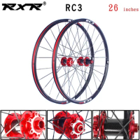 RXR mountain bike off road MTB carbon bike wheelset 26 inches RC3 Disc Brake 4 Bearings 7-11speed Thru Axle/QR Bicycle Wheel