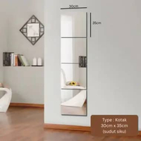 Cermin Akrilik Kamar Mandi Tempel Dinding Lem Perekat Toilet Stiker Plastik Akrilik 30 x 35cm - Kota