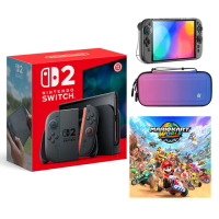 【Nintendo 任天堂】Switch 2 主機+《瑪利歐賽車世界》+《良值 NS2殼+包》+《9H鋼化貼》