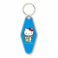asdfkitty*KITTY 50週年紀念 復古吊牌鑰匙圈-打網球-吊飾 掛飾-日本正版商品
