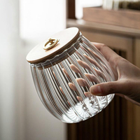 透明玻璃瓶密封罐茶葉罐家用食品級大容量糖罐罐子竹蓋廚房用品「限時特惠」