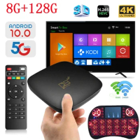 D9 Smart tv box Android 10.0 2.4G 5G Dual WiFi Amlogic 905 HDR10 HD 4K 3D BT 4.1 video media player iptv 8GB 128GB TV Box