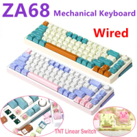 Hot Swap Mechanical Keyboard ZA68 Pro RGB Lighting Wired For Desktop Notebook Computer Linear Switch 68Keys Keyboard