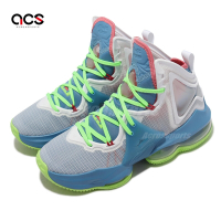 Nike 籃球鞋 Lebron XIX GS 運動 女鞋 氣墊 避震 明星款 包覆 大童 白 藍 DD0418-400