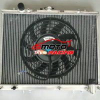 Aluminum Radiator &amp; FAN For Mitsubishi L200 2.5L Turbo Diesel 4D56 TD AT/MT 1996-2007