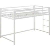 DHP Miles Metal Junior Twin Loft Bed, White