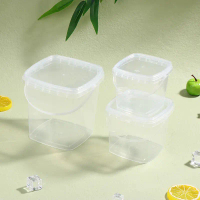 1Pc 280ML/500ML/1L baldi plastik dengan tudung kedap udara PP balang bekas yang jelas untuk baldi mi